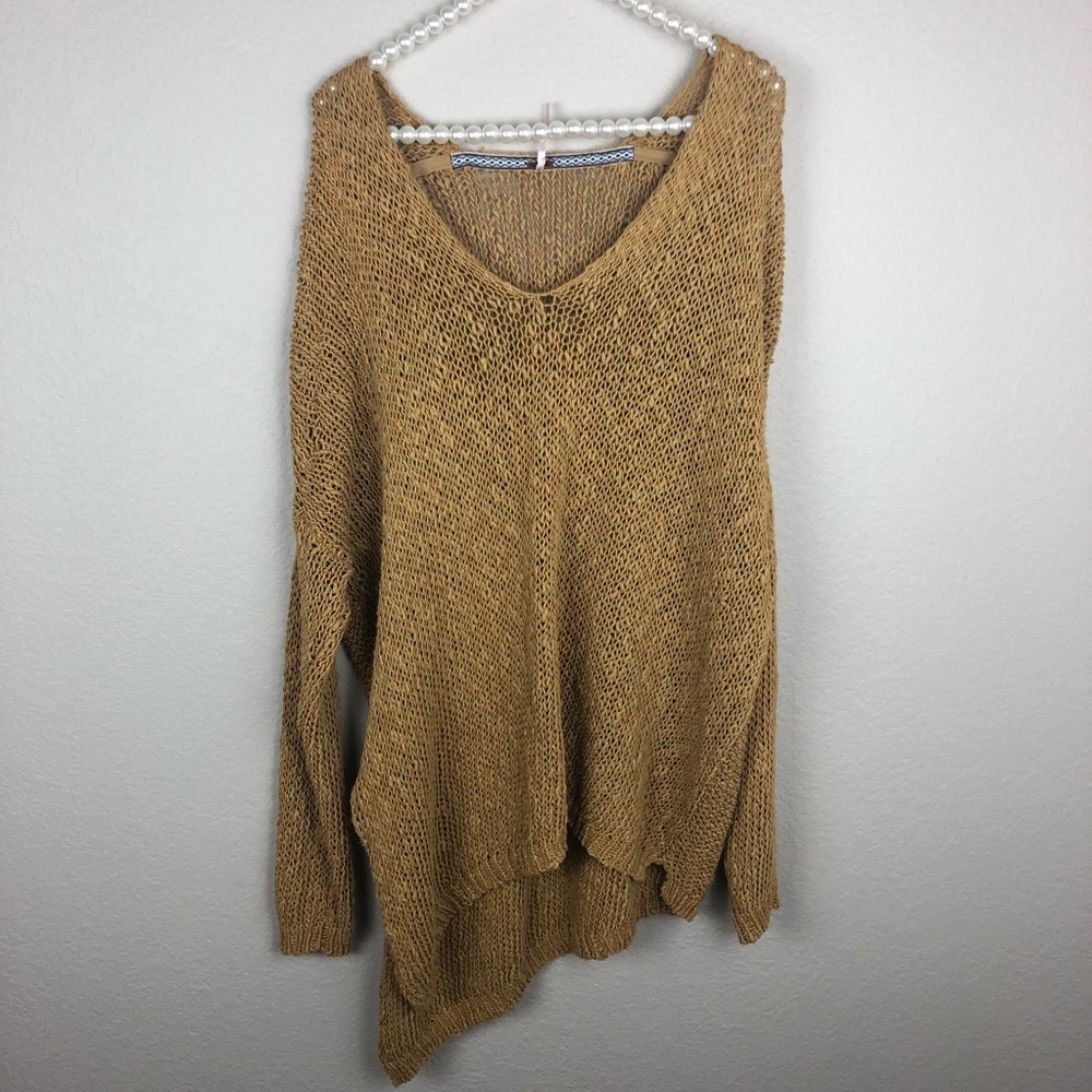 Free People XS oversized SAND knit sweater